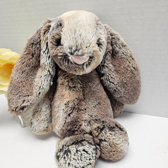 Jellycat Bashful Woodland Bunny Stuffed Animal Toy Multi Marble Gray Cottontail - Picture 8 of 13